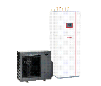 Compact heat pump solutions for housing developments